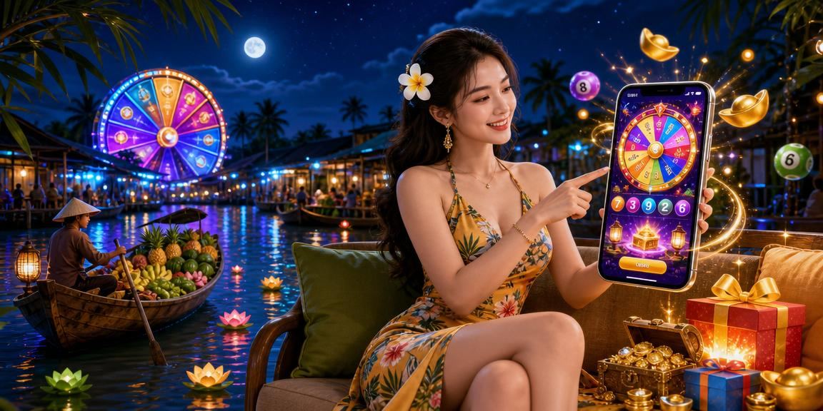 Người chơi thưởng thức trò chơi roulette trực tuyến bên dòng sông Mekong, Việt Nam