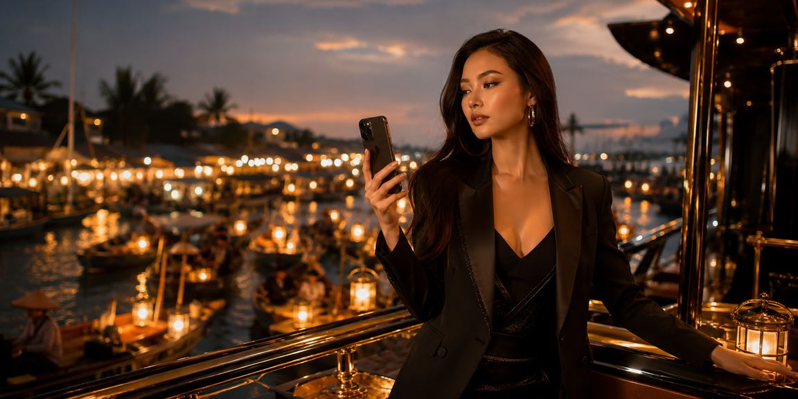Người chơi trải nghiệm casino trên điện thoại tại bãi biển Mũi Né, Việt Nam